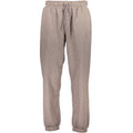 Pantalon jogger marron en coton pour homme de la marque Calvin Klein, détail visible sur le tissu et la coupe.