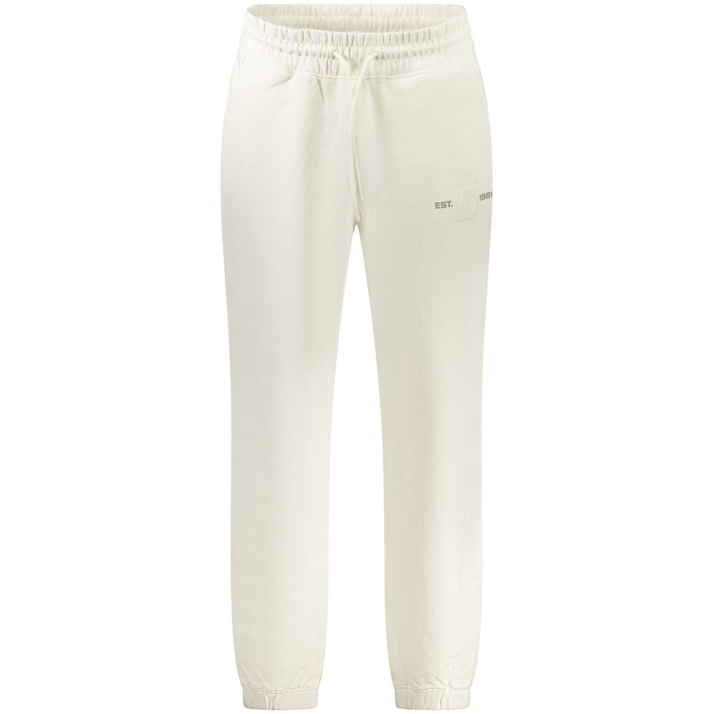 Pantalons pour hommes Guess Jeans en coton blanc, style décontracté avec coupe classique, visibles sur le mannequin.