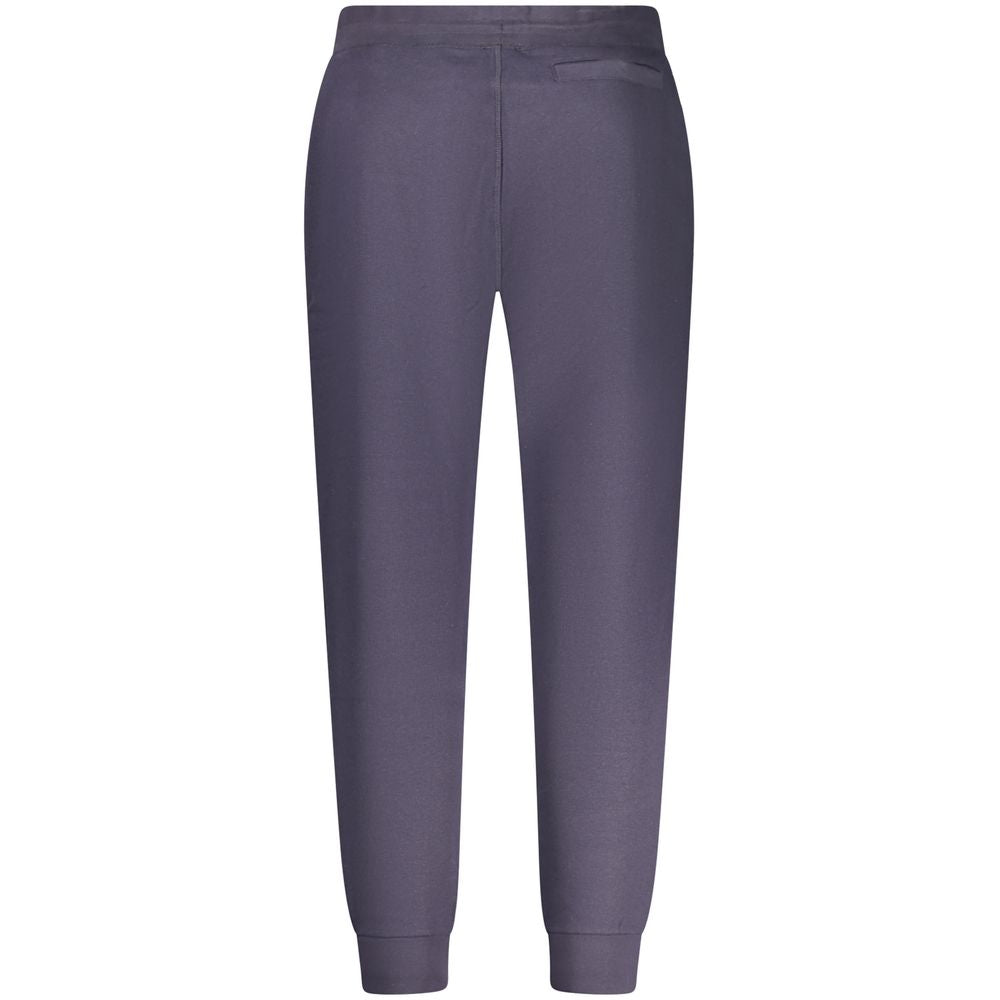 Pantalon de survêtement bleu en coton biologique pour hommes de Guess Jeans, style décontracté et confortable.