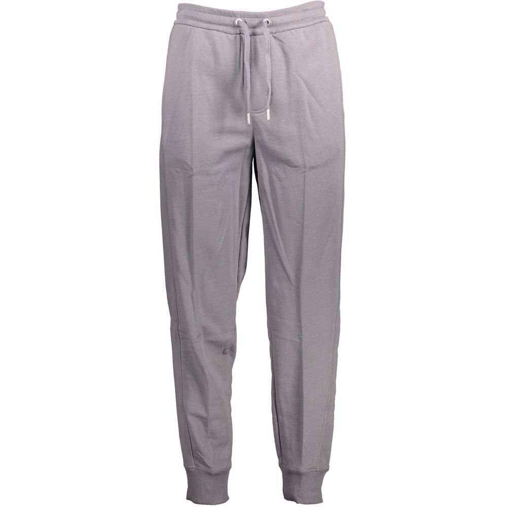 Pantalon de sport pour homme Calvin Klein Grigio en coton, coupe décontractée et confortable, vue de face.