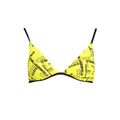Maillot de bain jaune en polyamide pour femmes de Karl Lagerfeld, style élégant et moderne, visible en détail.
