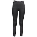 Leggings pour femmes en polyester noir de la marque Calvin Klein, vêtement ajusté et confortable pour le sport ou la casual.