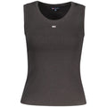 Débardeur pour femmes en coton noir de la marque Tommy Hilfiger, coupe ajustée et style décontracté.