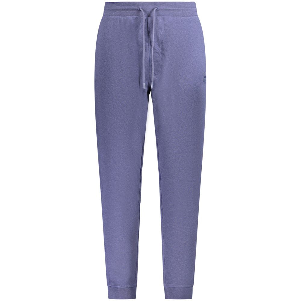 Pantalon de jogging en coton bleu pour homme de la marque Hugo Boss, style décontracté et confortable.