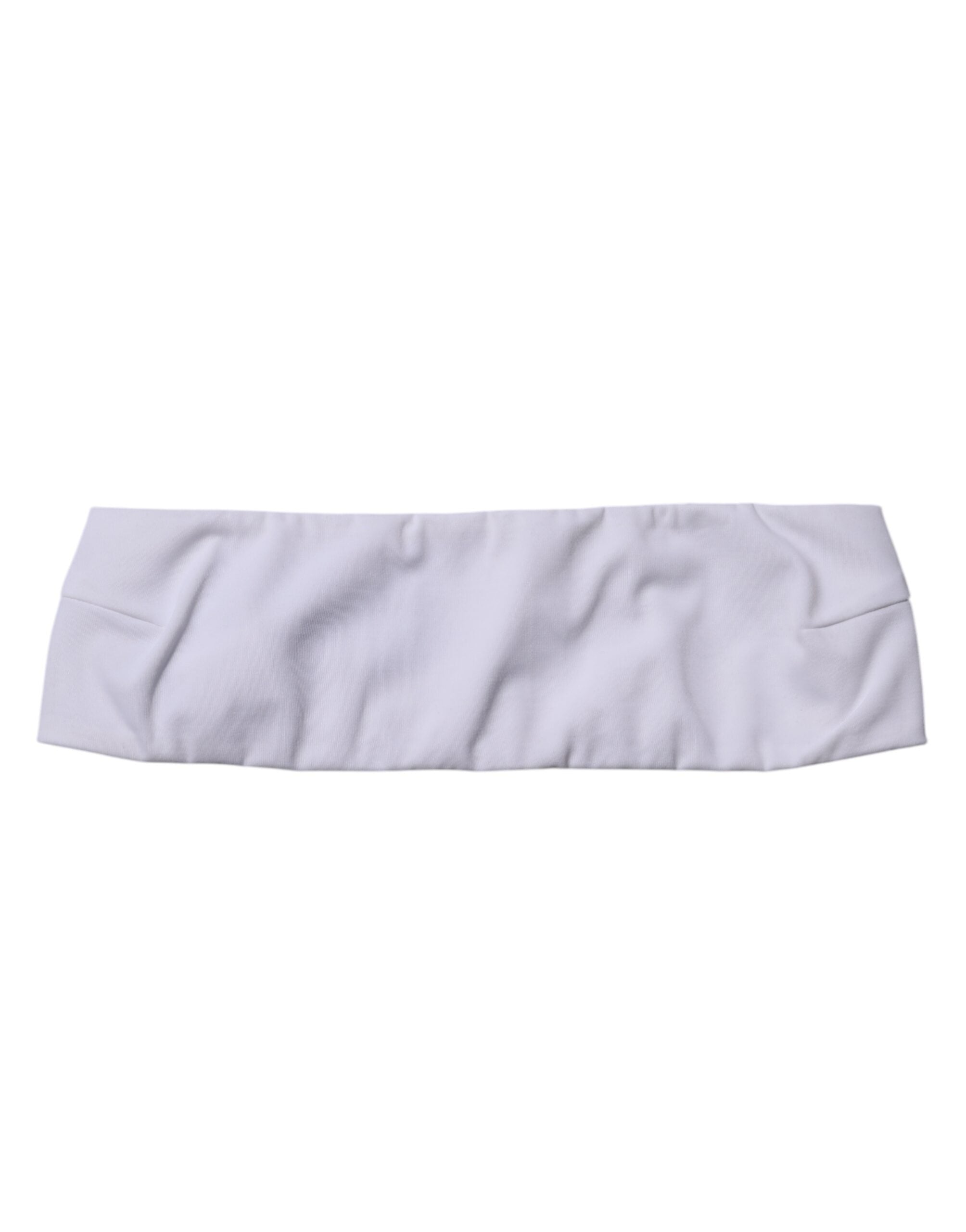 Top bandeau blanc en nylon mélangé de Dolce & Gabbana, sans bretelles et ajusté pour un look élégant.