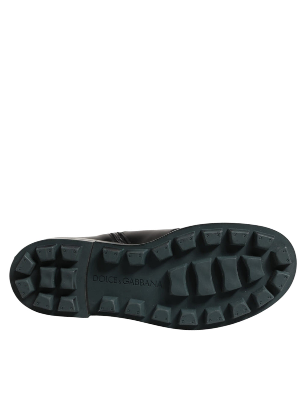 Bottes motardes noires Dolce & Gabbana avec plaque logo en milieu de mollet et style élégant.