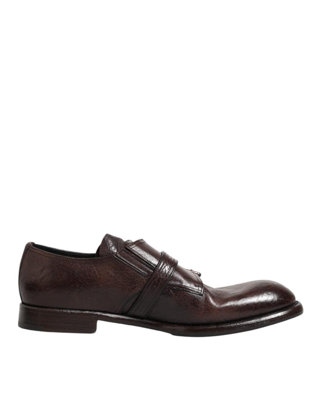 Chaussures Derby formelles en cuir brun avec bride monk de Dolce & Gabbana, élégantes et sophistiquées pour homme