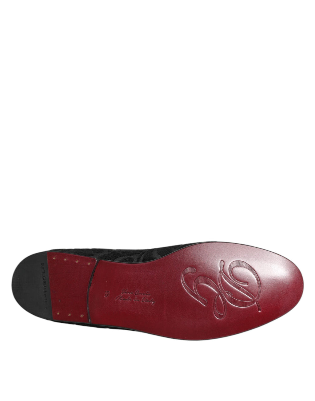 Mocassins pour homme Dolce & Gabbana en brocart noir, chaussures habillées à enfiler, style élégant et sophistiqué.