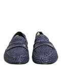 Chaussures mocassins en cuir tissé bleu pour homme Dolce & Gabbana, faciles à glisser, élégantes et confortables.