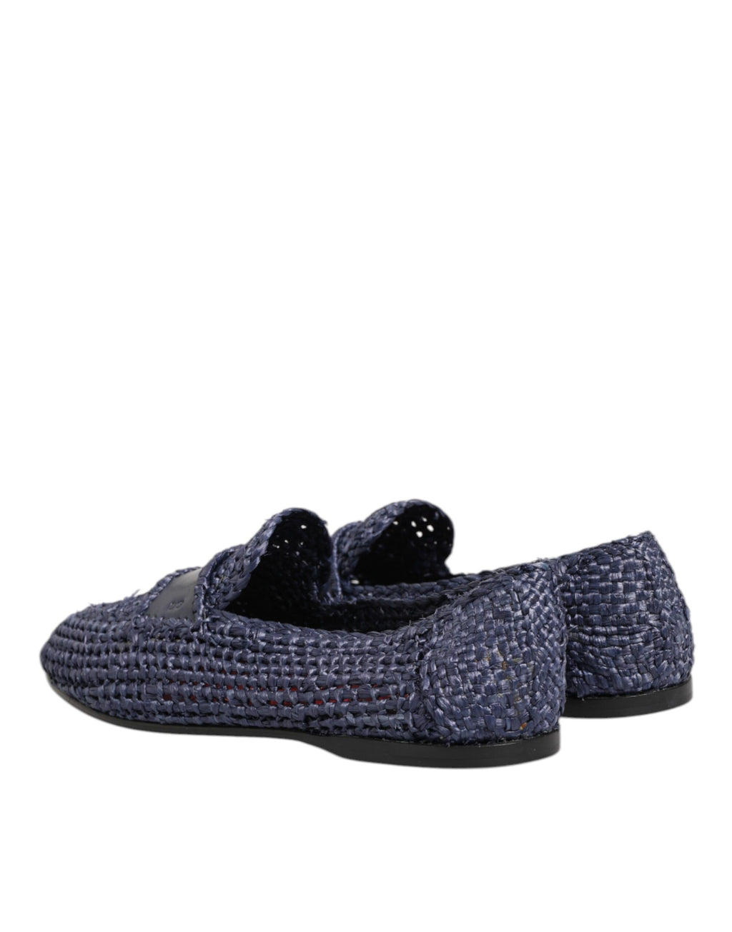 Mocassins hommes Dolce & Gabbana en cuir tissé bleu, faciles à enfiler, style élégant et sophistiqué.