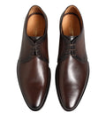 Chaussures Derby en cuir marron Dolce & Gabbana pour homme, chaussures à lacets élégantes et sophistiquées.