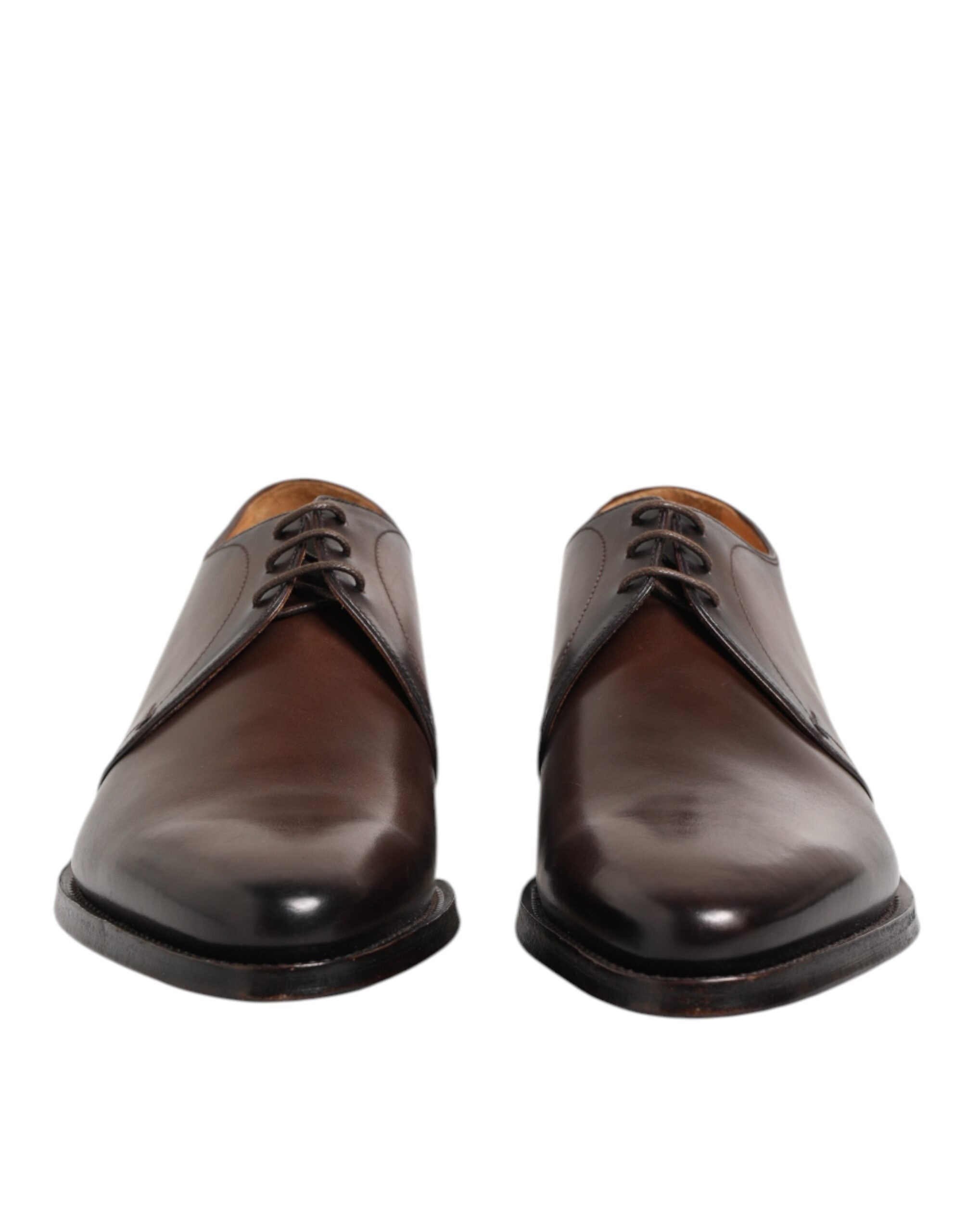 Chaussures derby en cuir marron Dolce & Gabbana pour homme avec lacets, style élégant et sophistiqué.