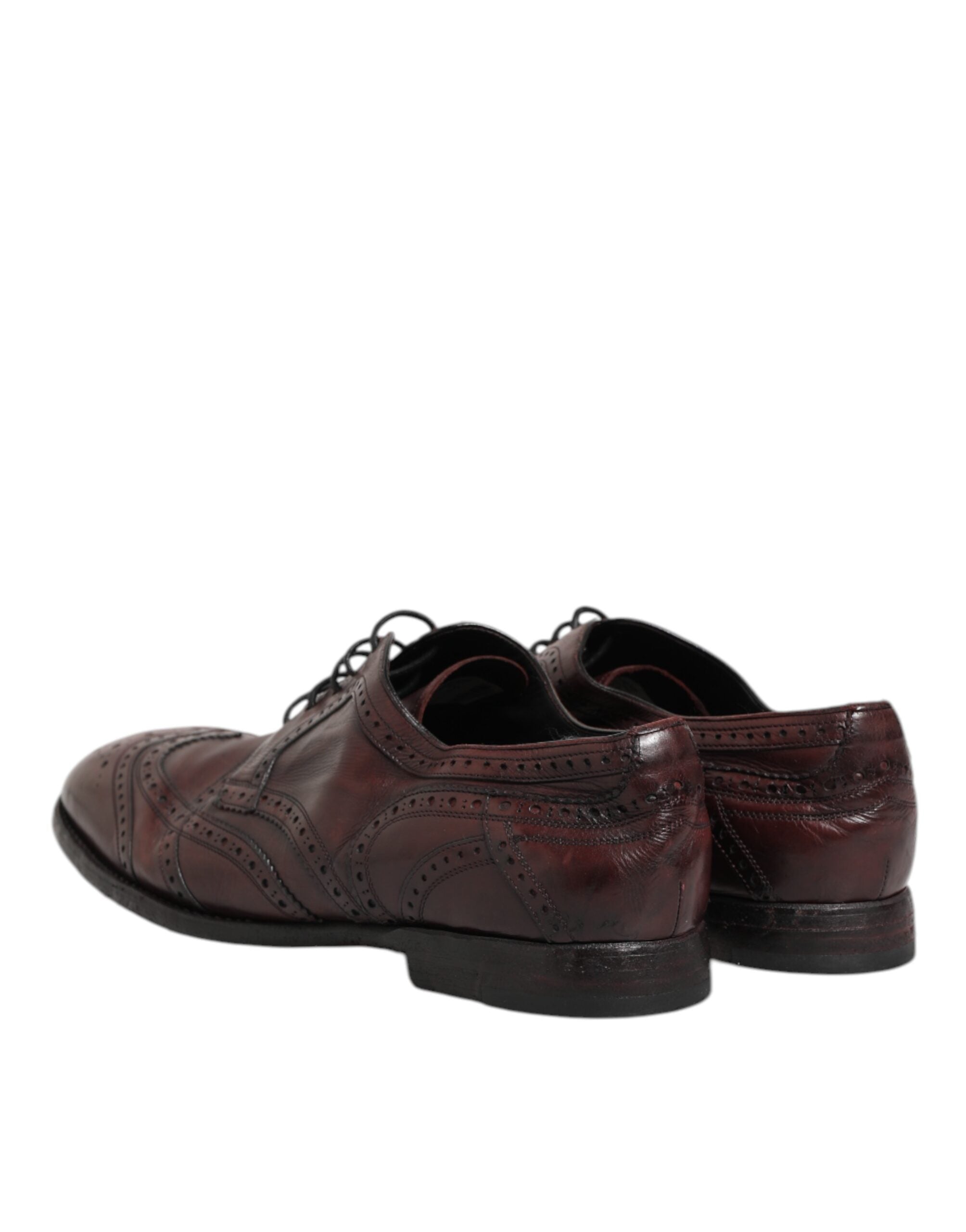 Chaussures Derby en cuir Bordeaux de Dolce & Gabbana avec lacets, style élégant et sophistiqué pour homme.