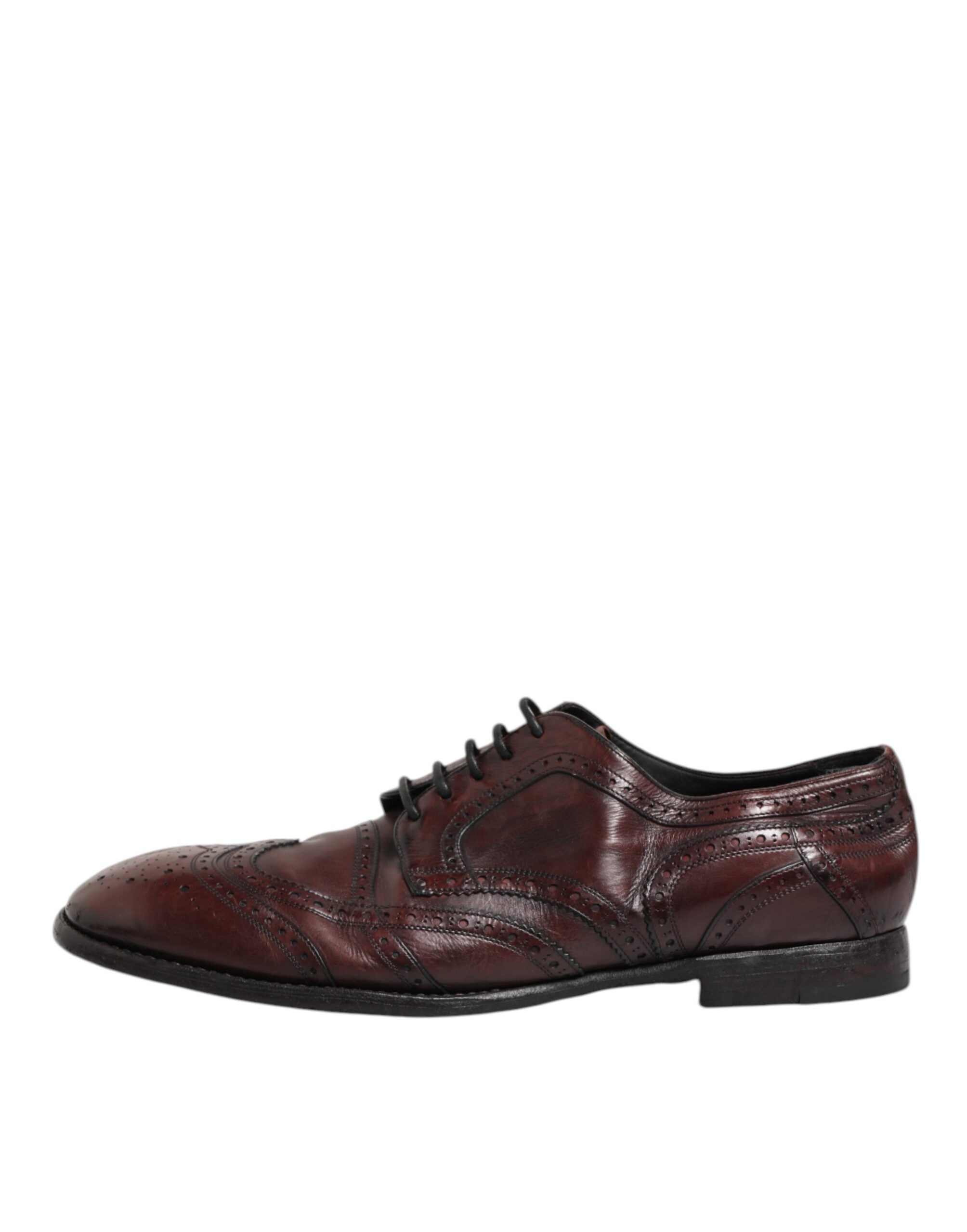 Chaussures Derby en cuir bordeaux Dolce & Gabbana avec lacets, style élégant et sophistiqué pour homme.