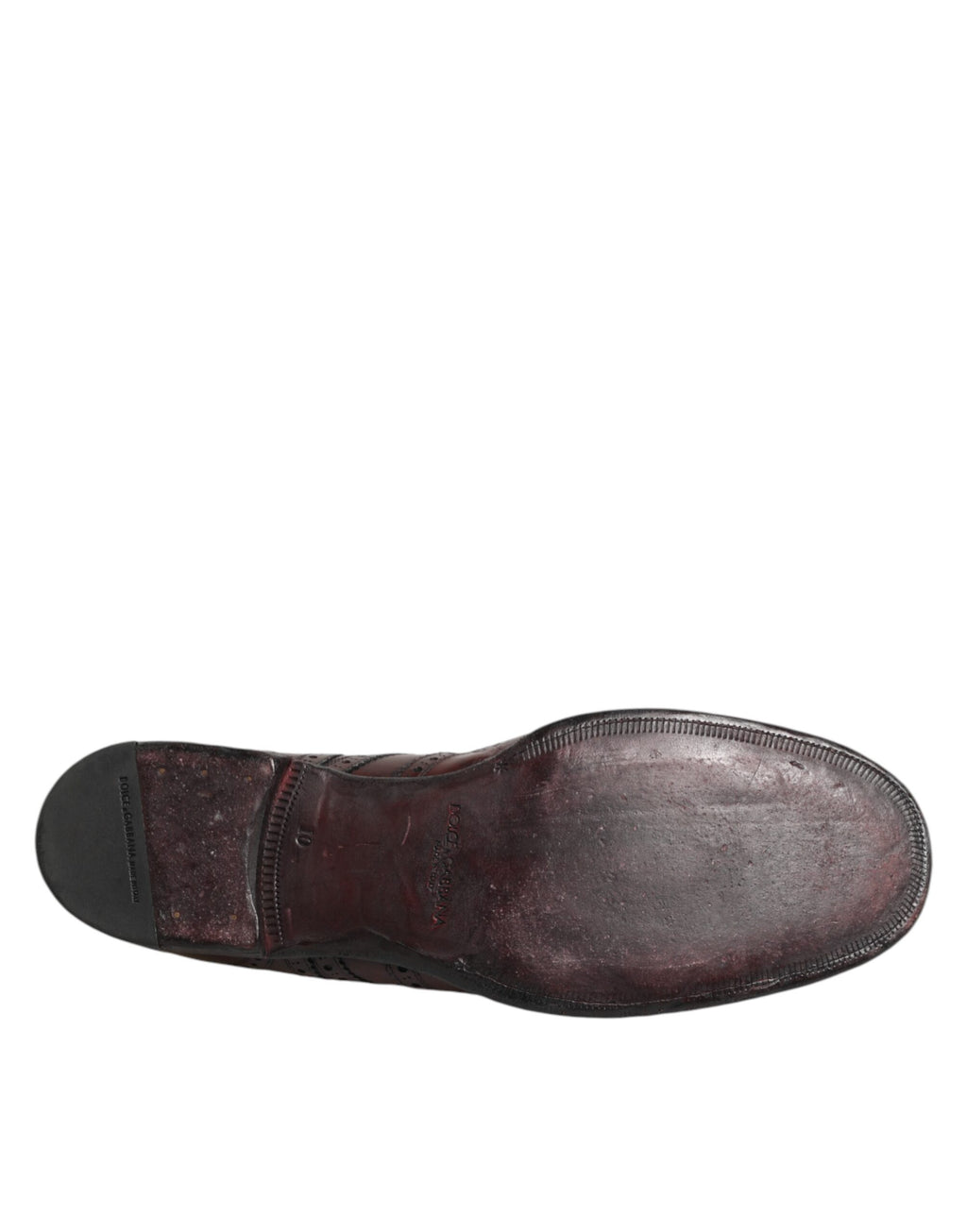 Chaussures derby en cuir bordeaux Dolce & Gabbana avec lacets, élégantes et classiques pour homme.