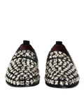 Mocassins pour homme Dolce & Gabbana en suède noir avec cristaux, chaussures habillées élégantes.