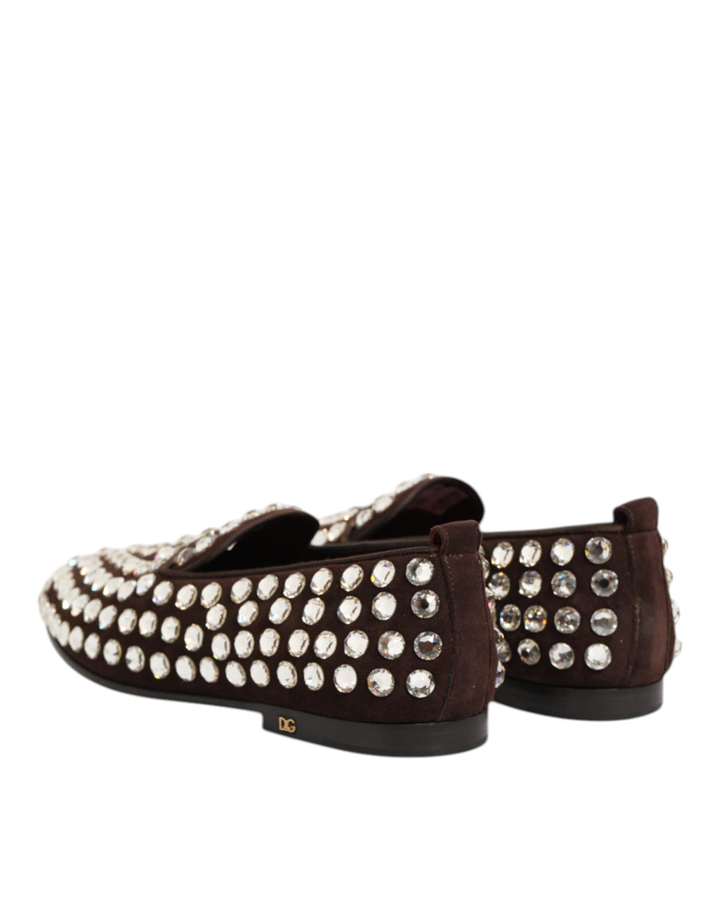 Chaussures Dolce & Gabbana Bordeaux en daim avec cristaux, loafers élégants pour homme ou femme.