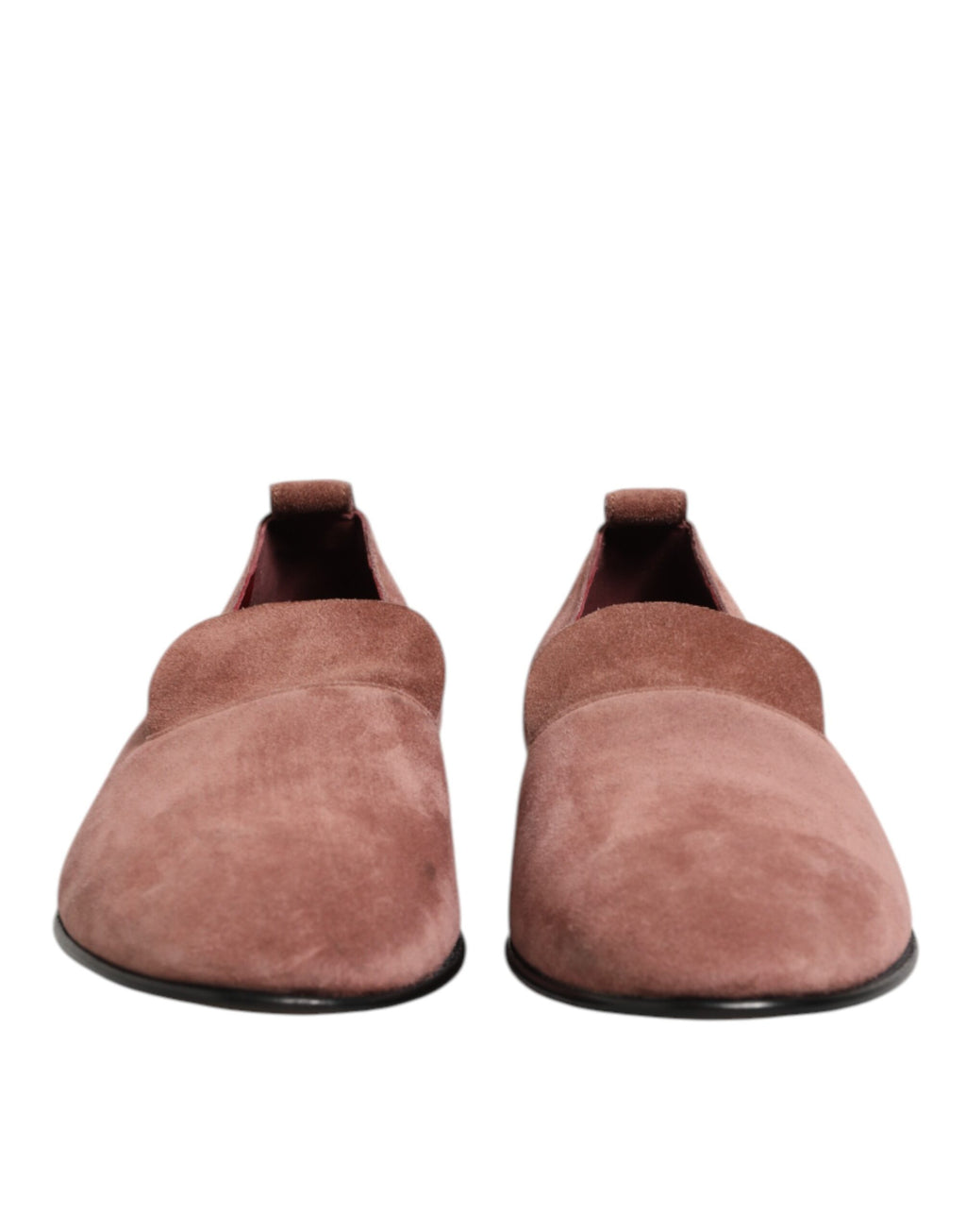 Chaussures Homme Dolce & Gabbana en daim rose, mocassins formels pour homme, chaussures de ville élégantes et sophistiquées.