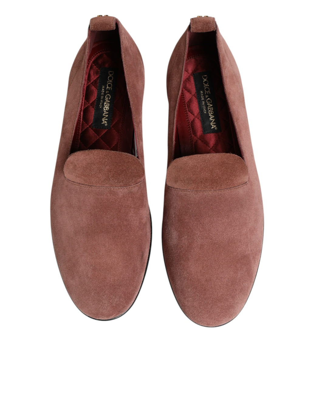 Chaussures pour hommes Dolce & Gabbana en daim rose, mocassins formels élégants pour occasions spéciales.