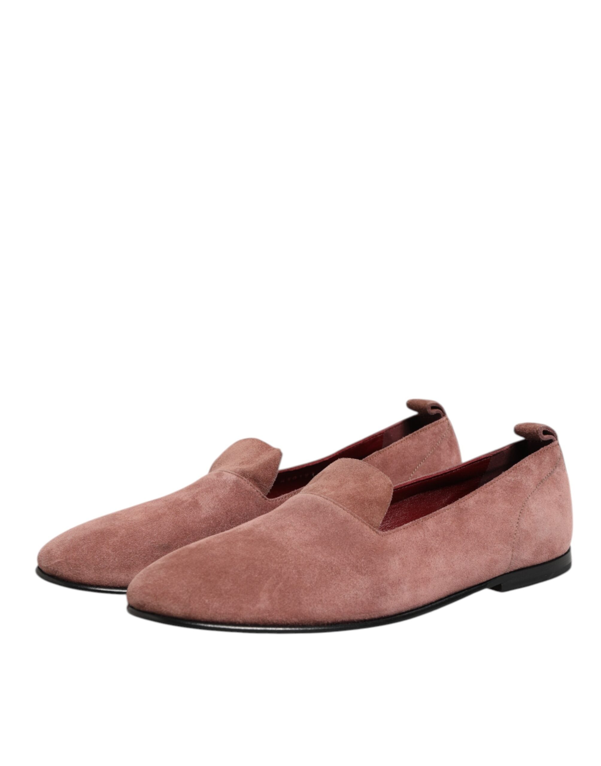 Chaussures mocassins en daim rose Dolce & Gabbana pour homme, chaussures formelles élégantes et confortables.