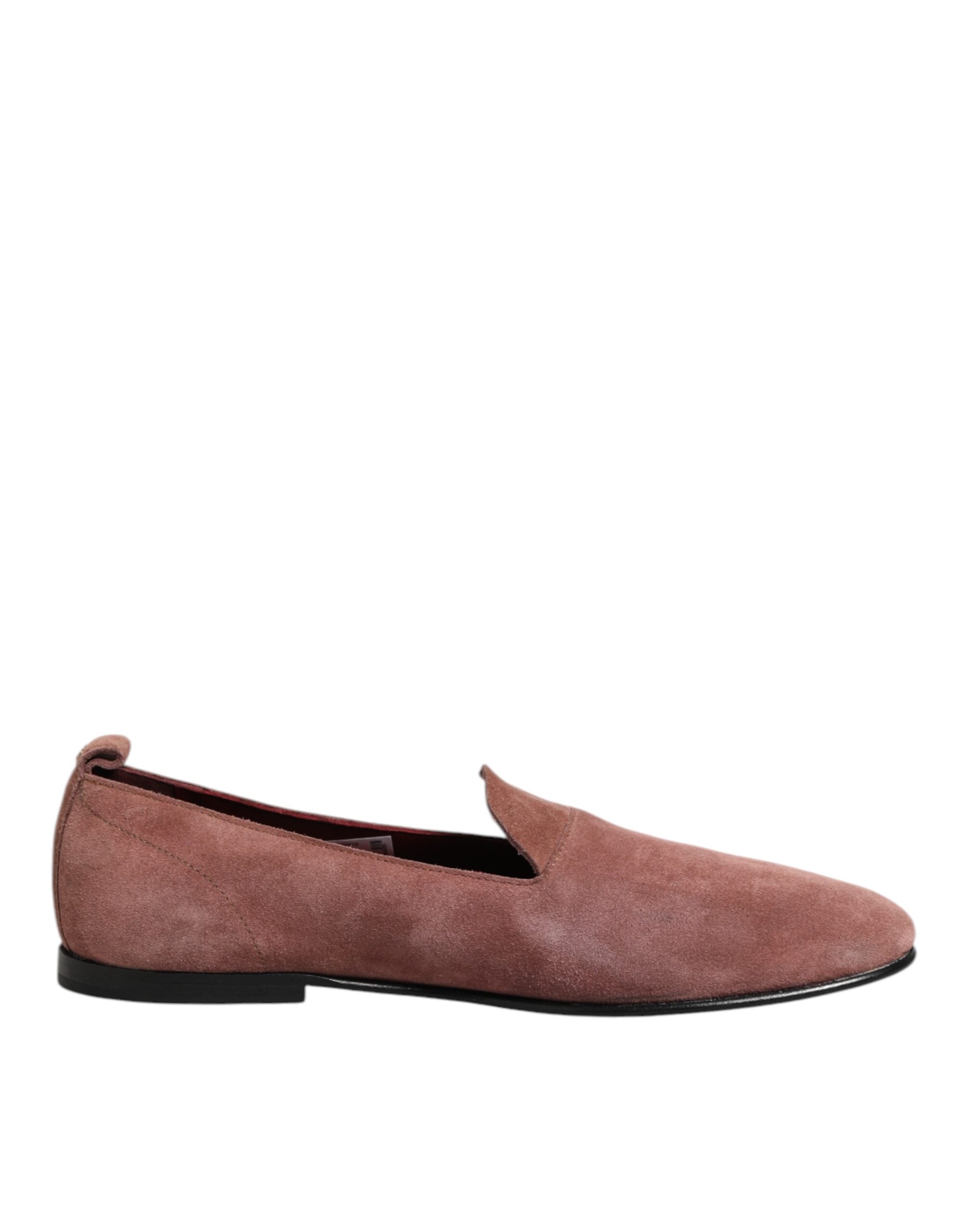 Chaussures pour homme Dolce & Gabbana en daim rose, mocassins formels élégants pour occasions habillées.