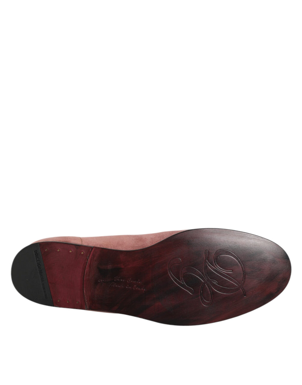 Chaussures formelles pour homme Dolce & Gabbana en daim rose, mocassins élégants pour occasions spéciales.
