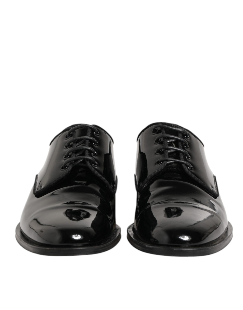 Chaussures derby en cuir noir Dolce & Gabbana avec lacets, chaussures formelles élégantes pour homme.