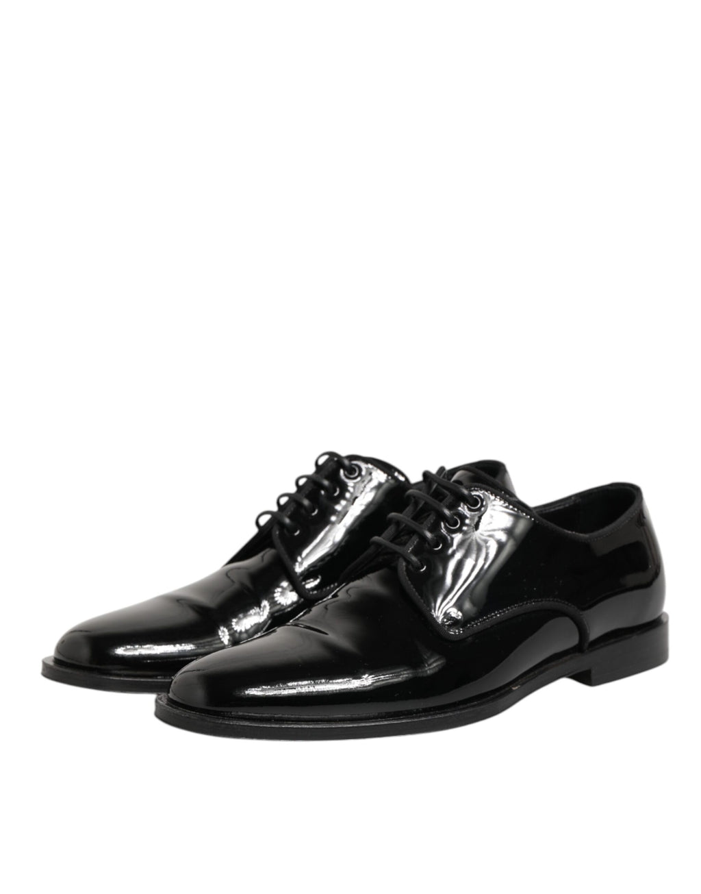 Chaussures Derby noires en cuir de Dolce & Gabbana avec lacets, chaussures formelles élégantes pour homme.