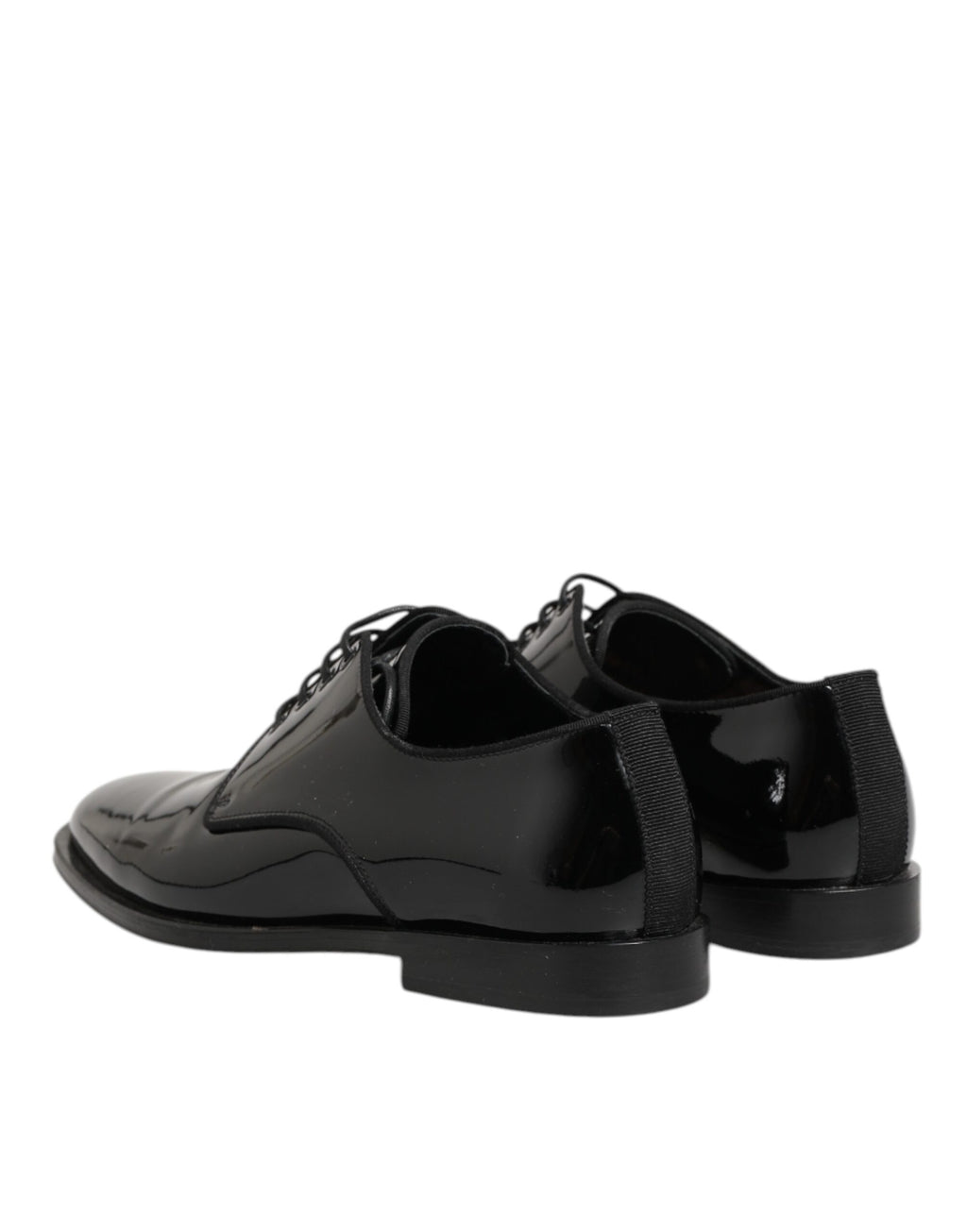 Chaussures derby noires en cuir Dolce & Gabbana avec laçage, chaussures formelles élégantes pour homme.