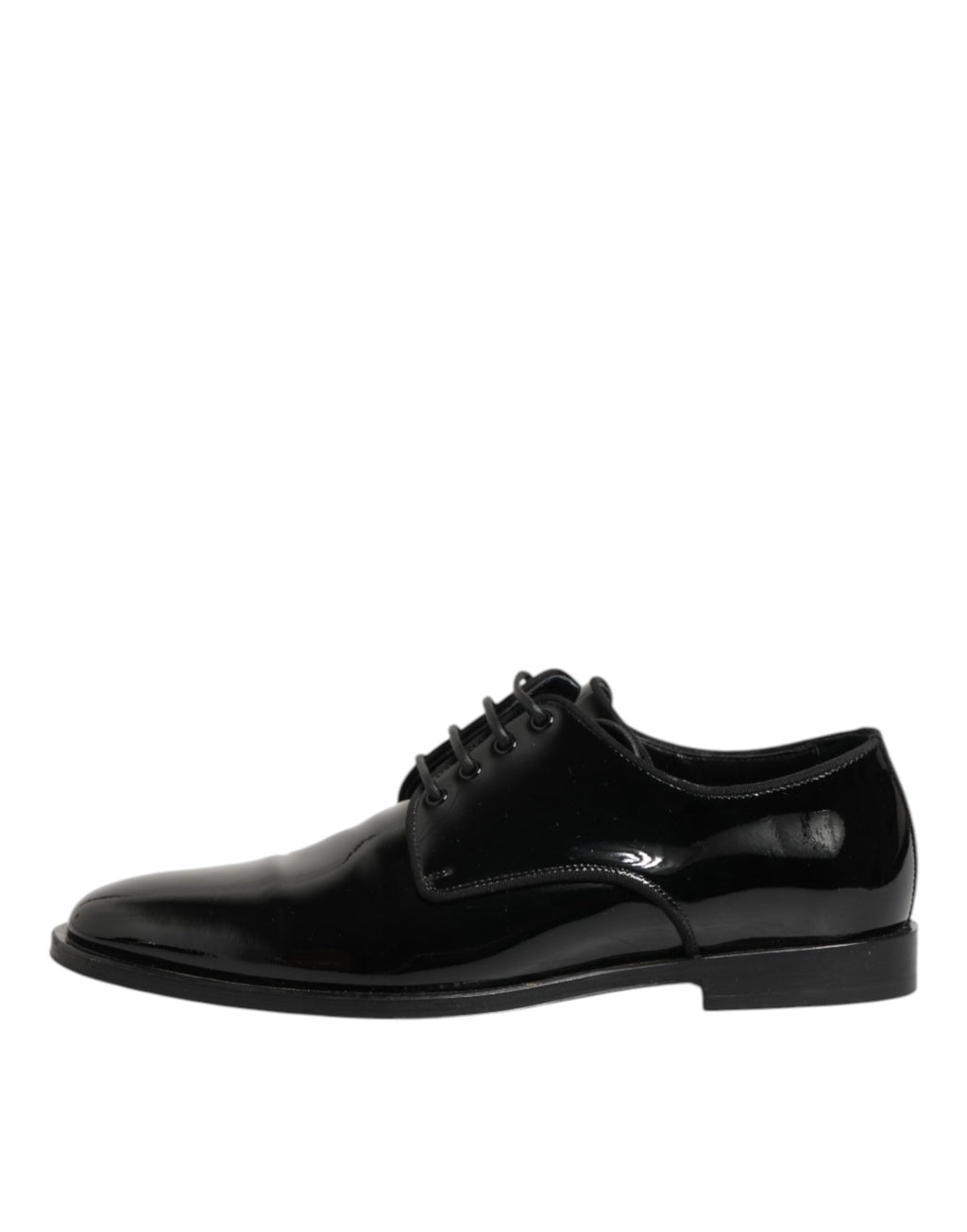 Chaussures Derby noires en cuir de luxe de Dolce & Gabbana, lacets et design élégant pour occasions formelles.