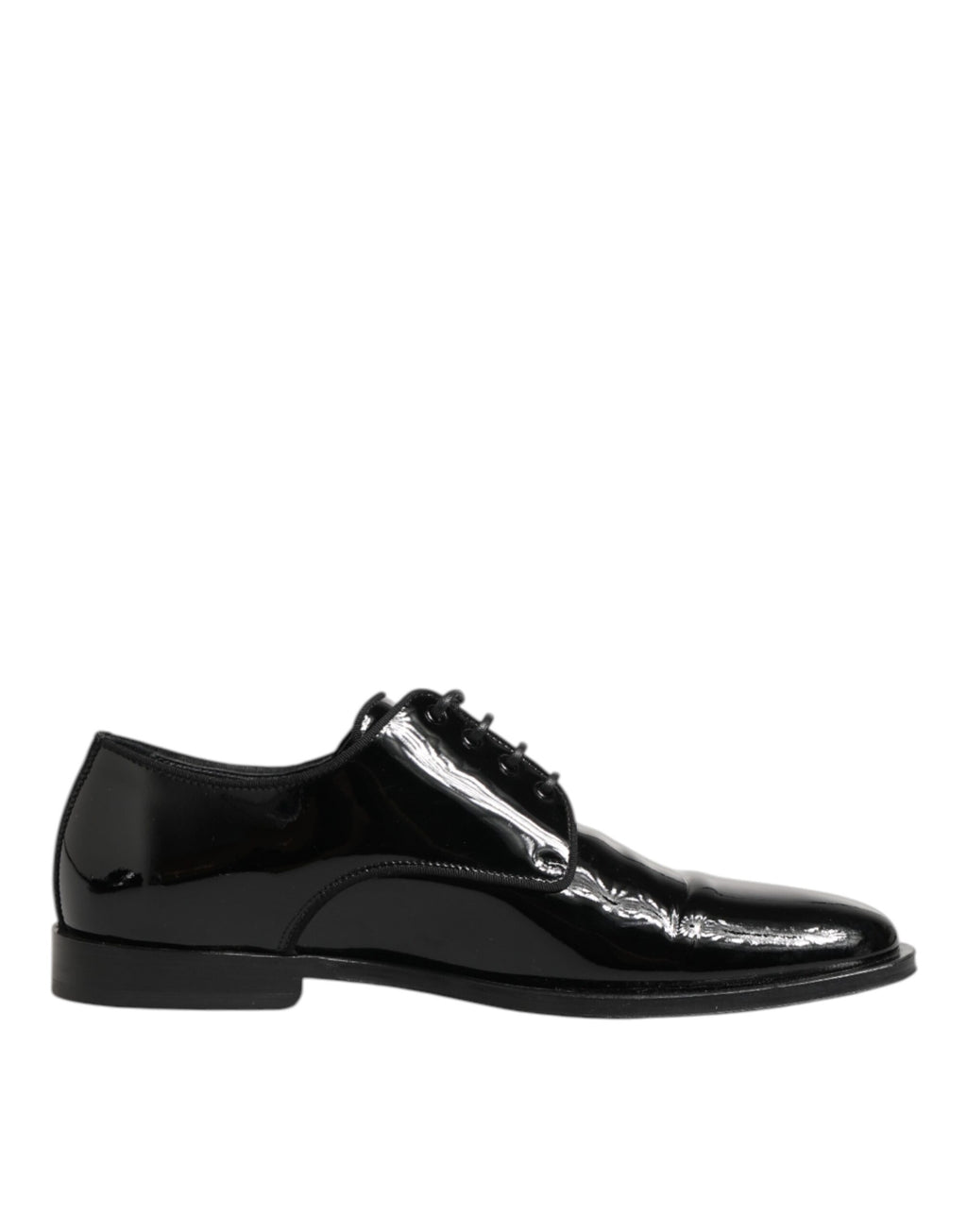 Chaussures derby noires en cuir de luxe Dolce & Gabbana avec lacets, style formel et finition élégante.
