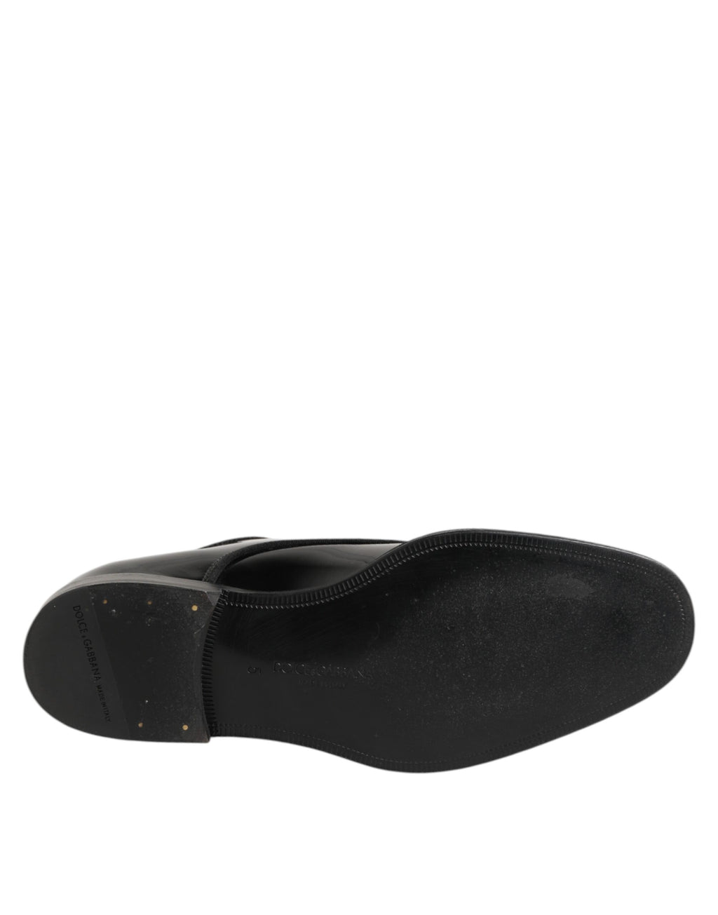 Chaussures Derby formelles en cuir noir Dolce & Gabbana avec lacets, élégantes et sophistiquées, vue de face.