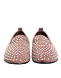 Mocassins pour homme Dolce & Gabbana en suède rose avec cristaux, chaussures de ville élégantes et raffinées.