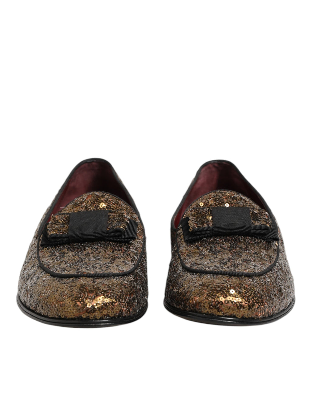 Mocassins homme Dolce & Gabbana ornementés de sequins dorés, chaussures de ville élégantes et confortables.