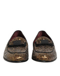 Mocassins homme Dolce & Gabbana ornementés de sequins dorés, chaussures de ville élégantes et confortables.