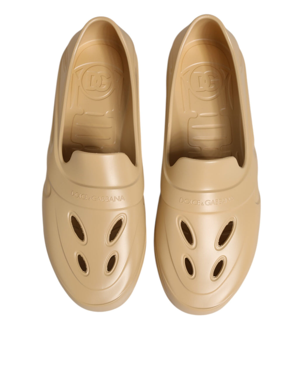 Chaussures Dolce & Gabbana, sandales en caoutchouc beige, sneakers à semelles basses, chaussures décontractées pour homme