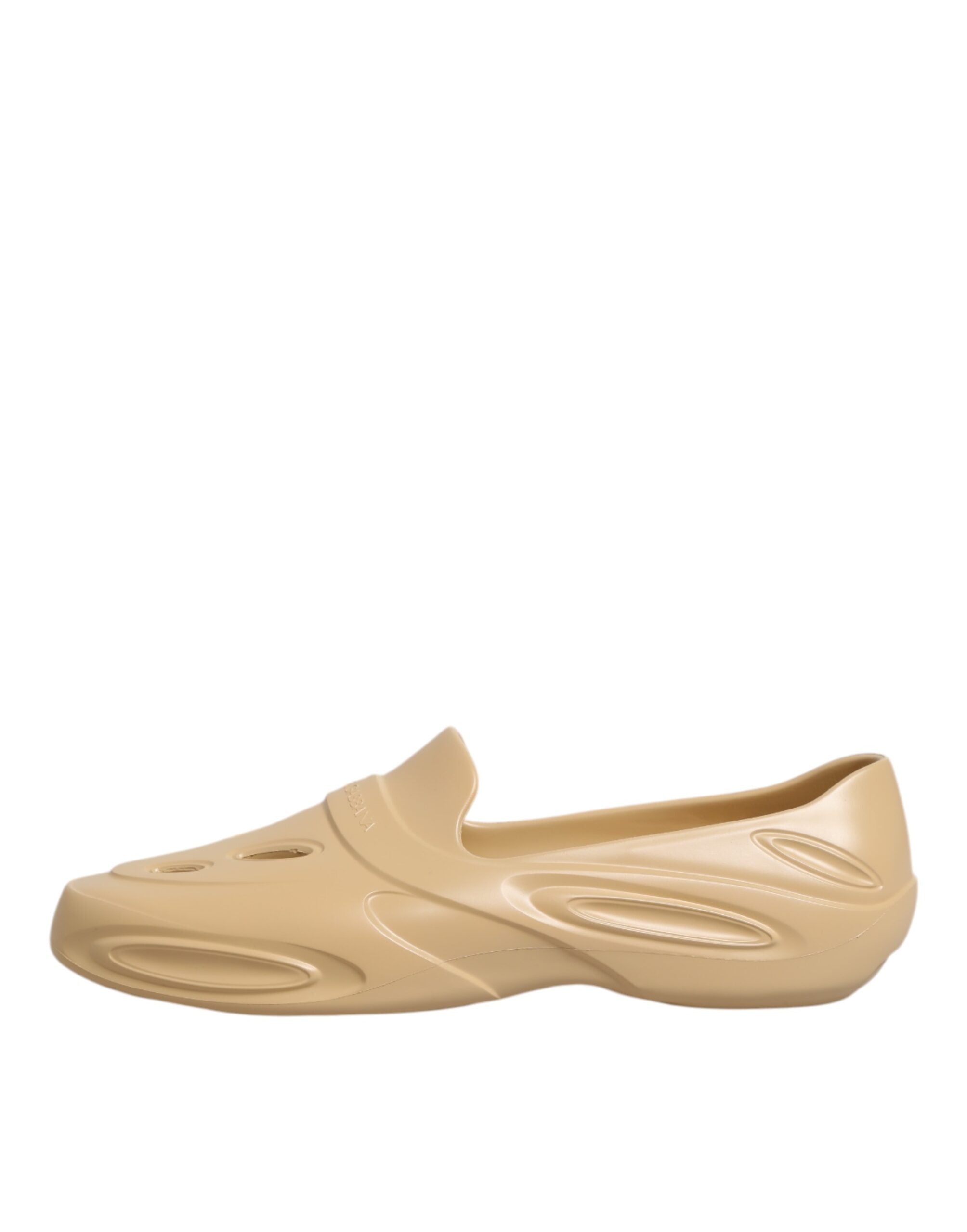 Chaussures sneakers basses en caoutchouc beige Dolce & Gabbana, style slides low top pour homme.
