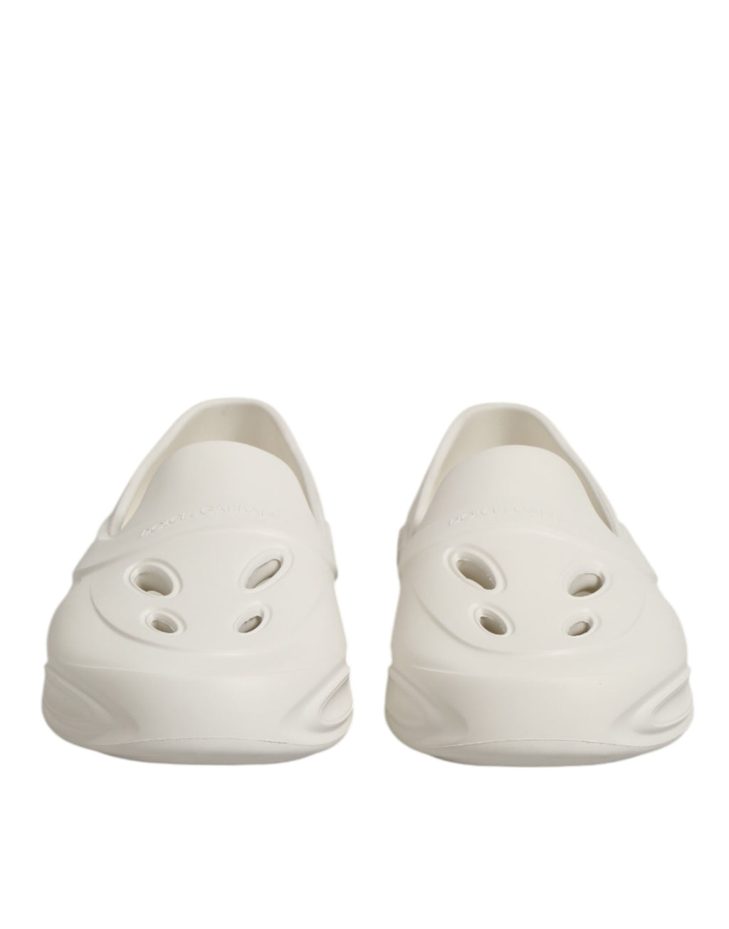 Chaussures Dolce & Gabbana en caoutchouc blanc, baskets basses modernes avec semelle confortable et design élégant.