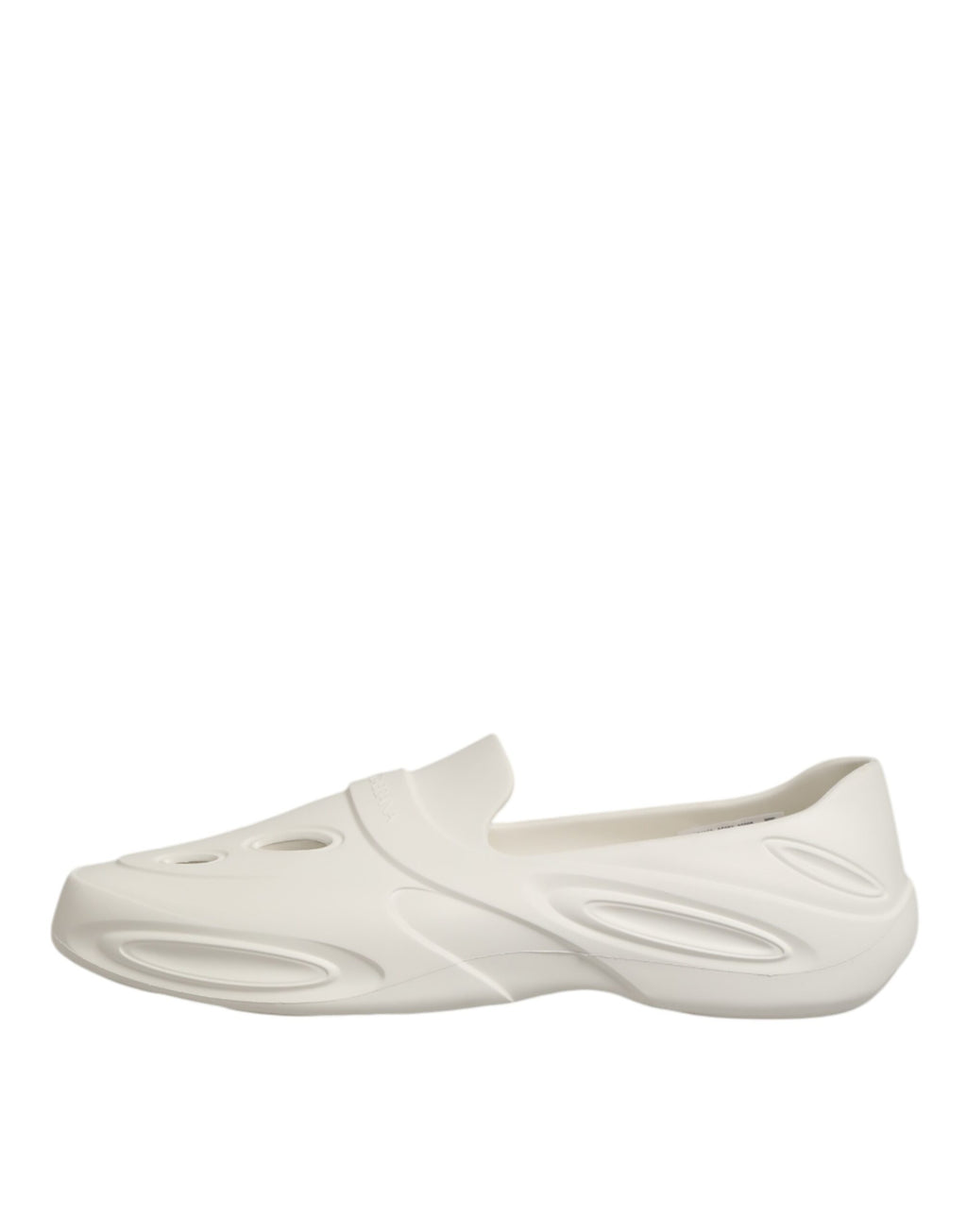 Chaussures sneakers basses blanches en caoutchouc Dolce & Gabbana, baskets modernes pour homme.