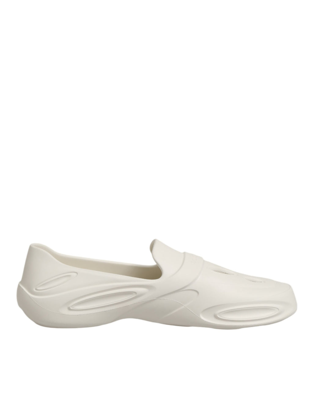 Escarpins Dolce & Gabbana en caoutchouc blanc, chaussures basses, sneakers modernes pour homme ou femme.