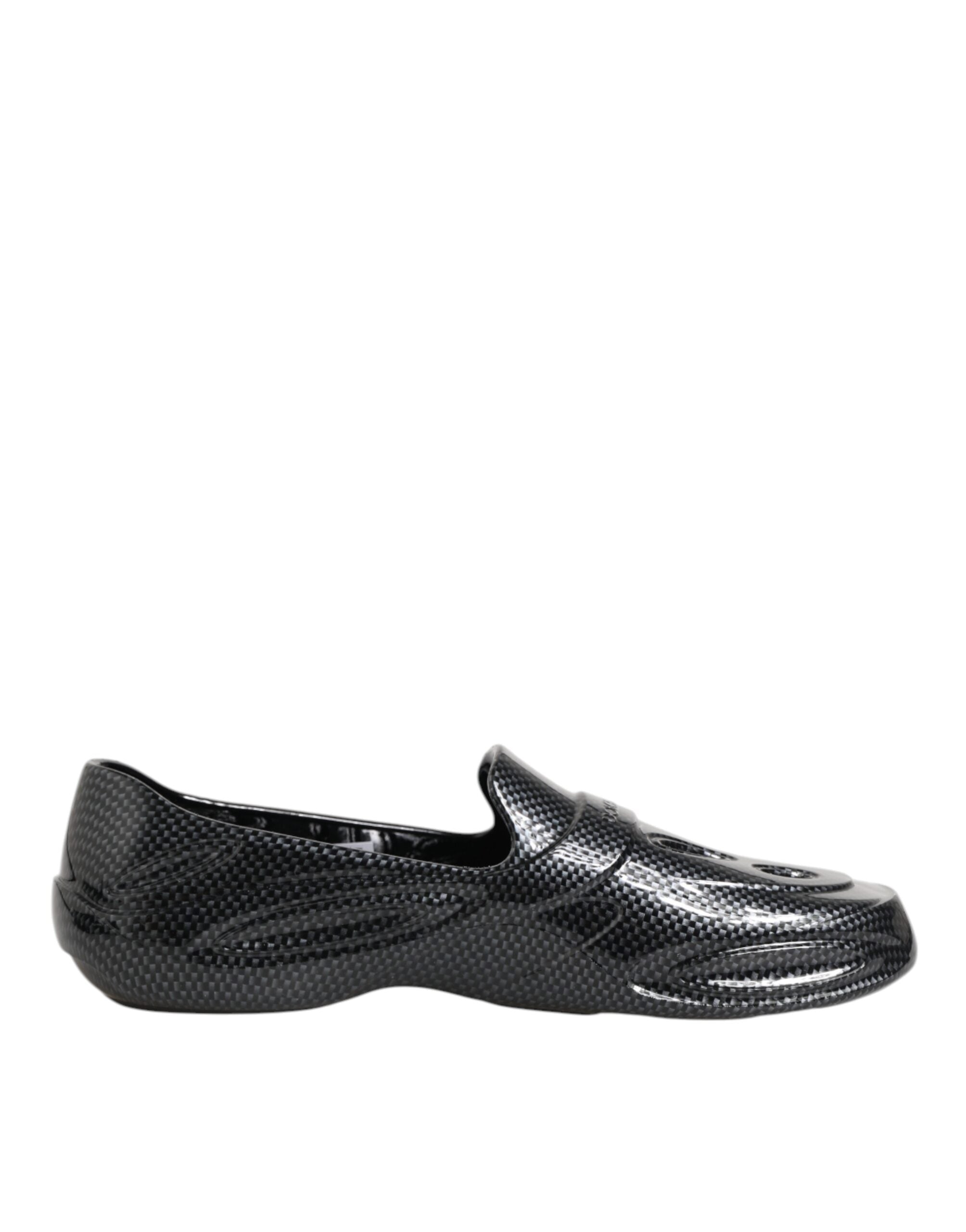 Sandales en caoutchouc noir Dolce & Gabbana, baskets basses élégantes avec semelle confortable, pour un style décontracté et tendance.