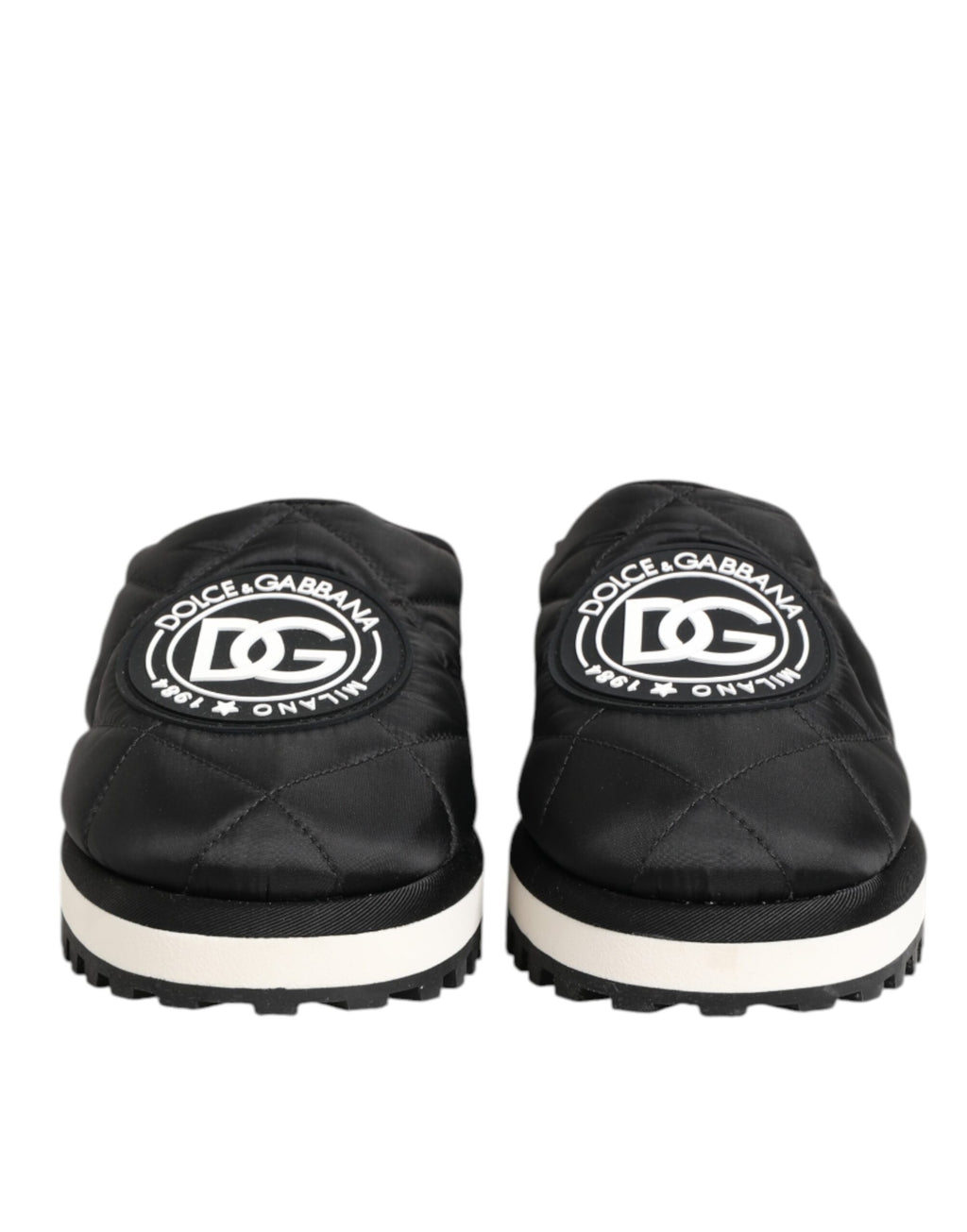 Chaussures de sport Dolce & Gabbana en nylon noir, baskets basses à enfiler élégantes et confortables pour hommes.