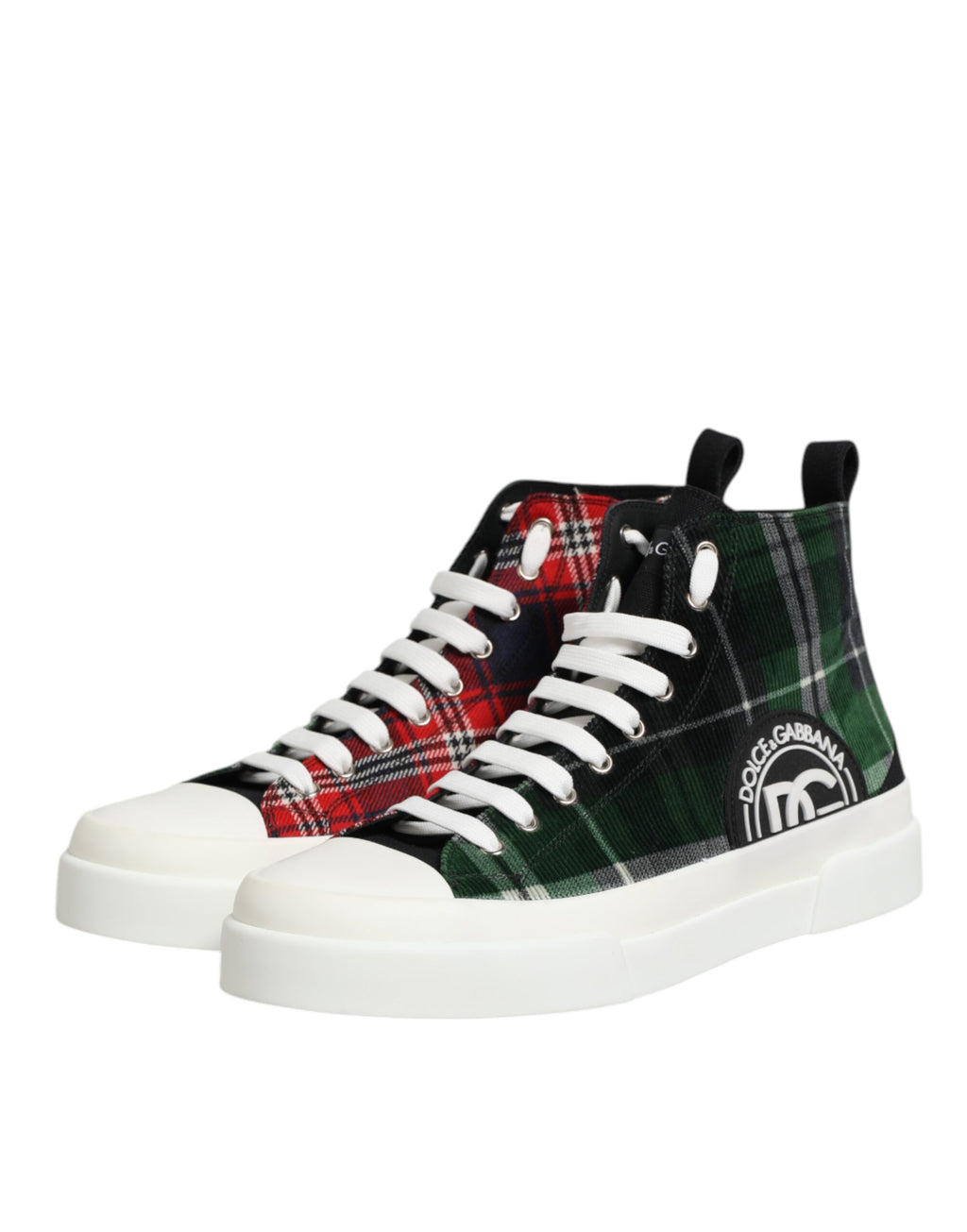 Chaussures à sneakers haut en coton multicolore pour homme de Dolce & Gabbana, style sneakers tendance et coloré.