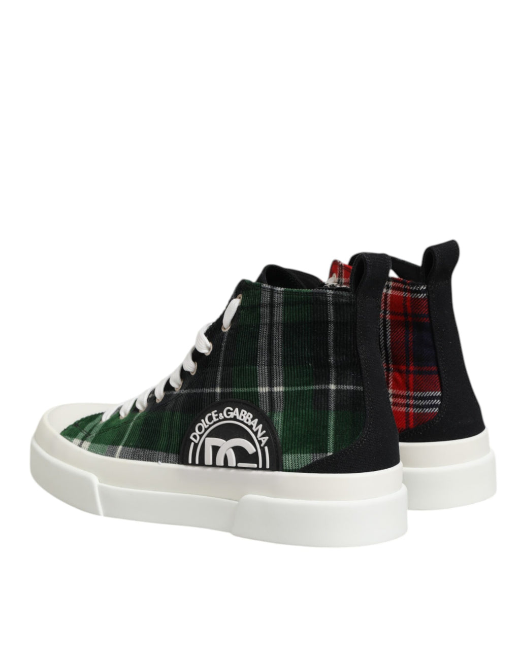 Chaussures sneakers hautes pour homme Dolce & Gabbana, coton multicolore, style tendance et confortable.