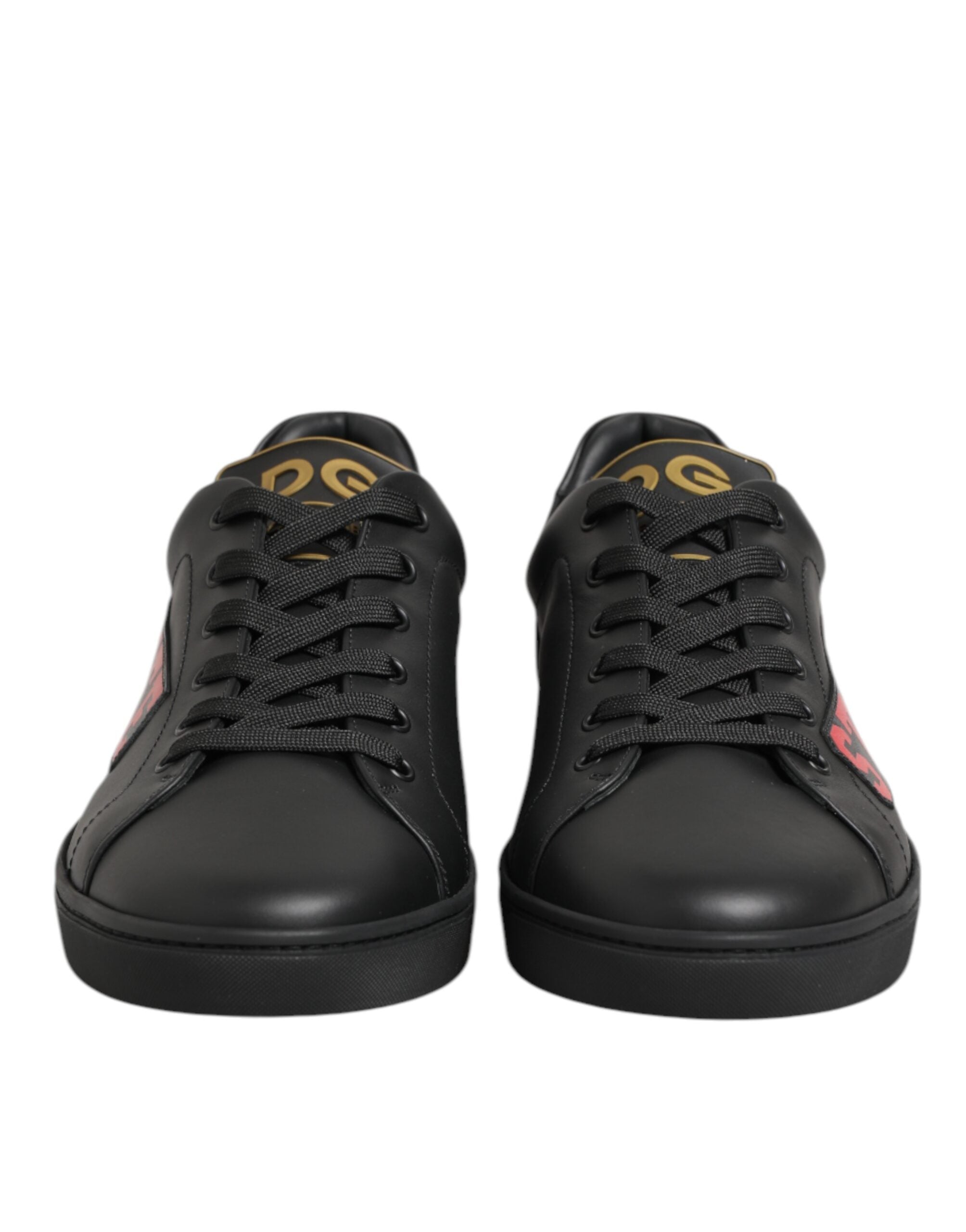 Chaussures sneakers basses noires Dolce & Gabbana Street Life pour hommes, design moderne et style urbain visible.
