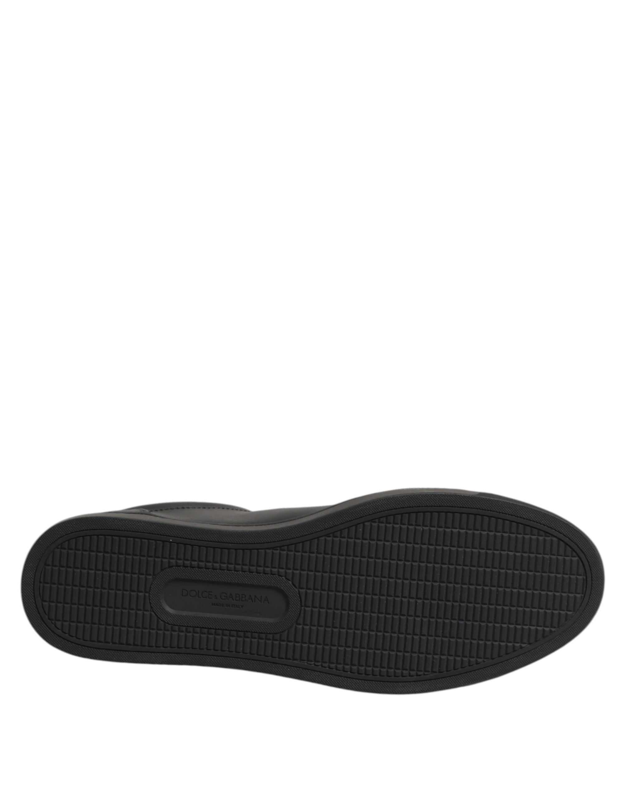 Chaussures sneakers basses noires Dolce & Gabbana Street Life pour hommes, style décontracté et moderne avec semelle blanche.