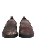 Chaussures sneakers basses Dolce & Gabbana en coton multicolore pour hommes, style slip-on, à enfiler facilement.