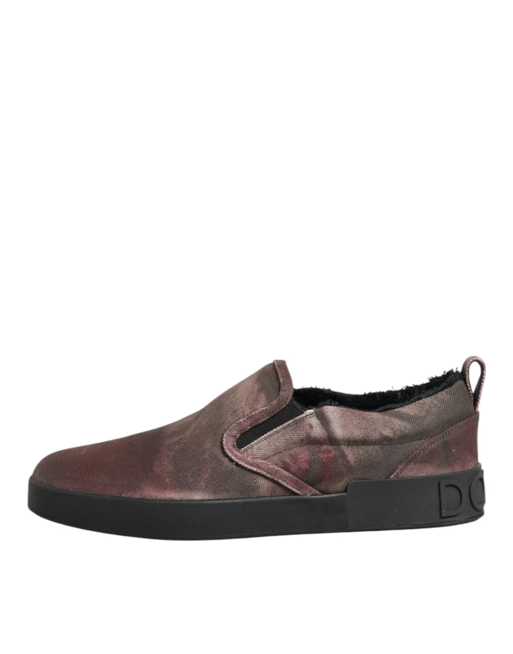 Chaussures sneakers basses pour homme Dolce & Gabbana en coton multicolore, style slip-on et confort élégant.