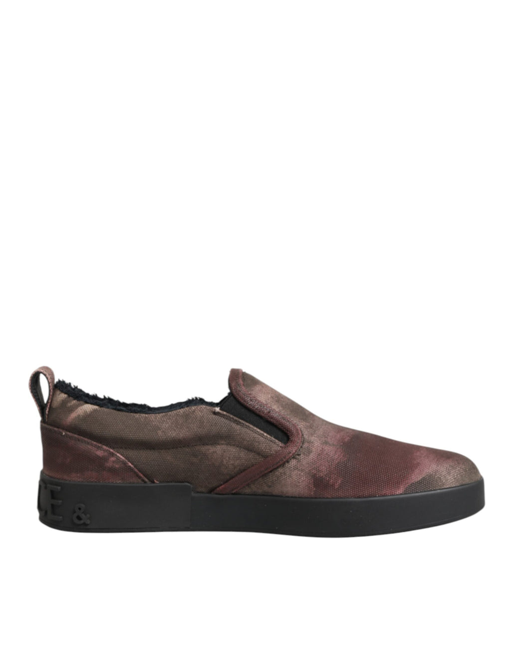 Chaussures sneakers basses pour homme Dolce & Gabbana en coton multicolore, style slip-on et confort élégant.