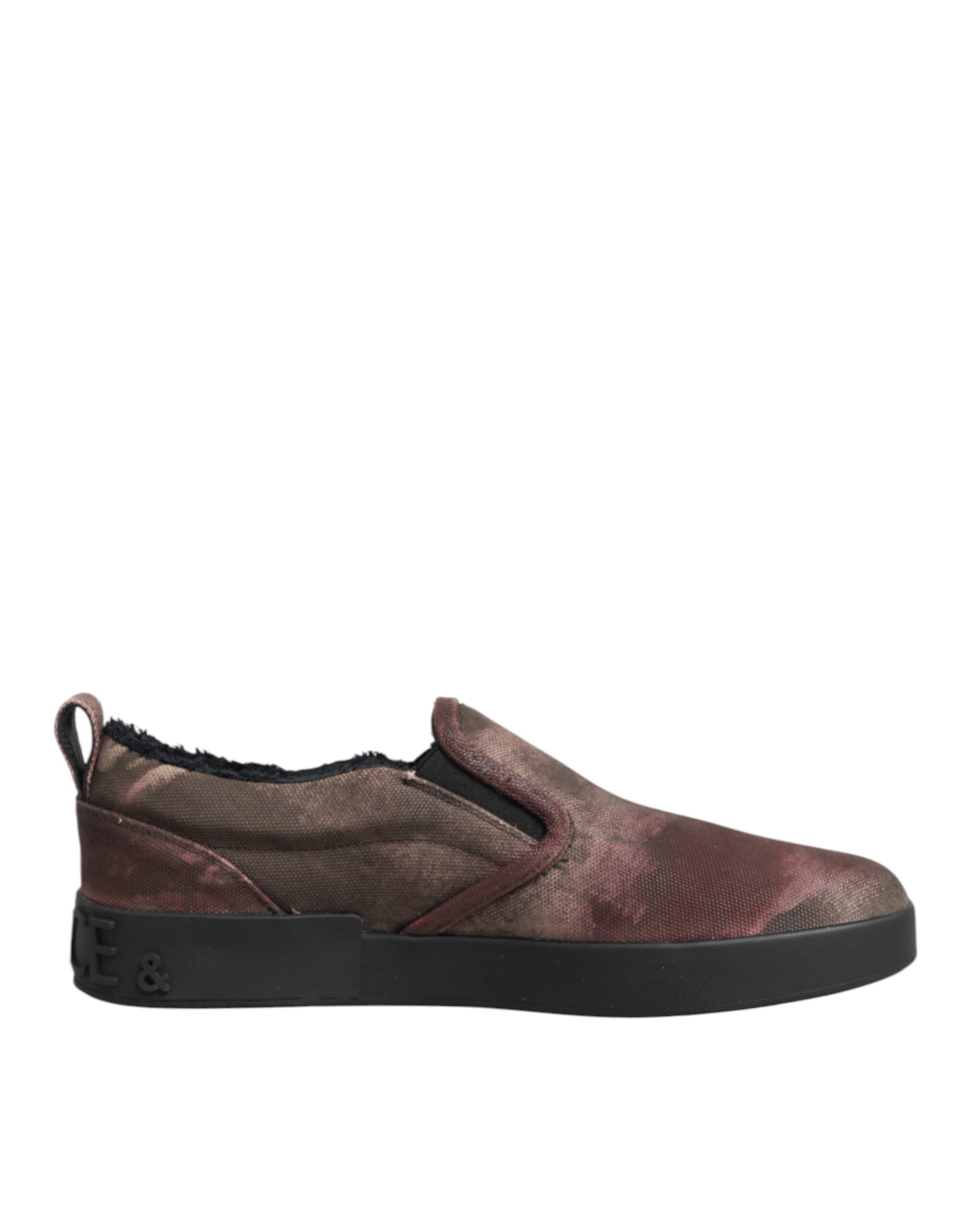 Chaussures basses Dolce & Gabbana pour hommes, sneakers en coton multicolore à enfiler, style décontracté.